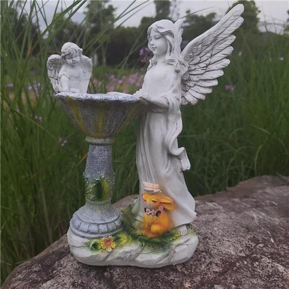 Solar Garden Statues-Waterproof Angel Outdoor Statues with Color Changing - Picture 1 of 6